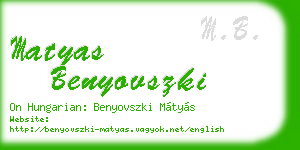 matyas benyovszki business card